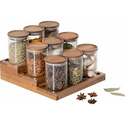 JJA Sada kořenek s akátovým víčkem 180 ml schůdky na kořenky AKAT HARMONY 9 ks