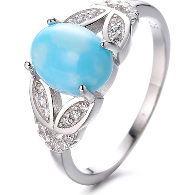 Majya Stříbrný prsten s oválným tyrkysem IRENE 10038 7