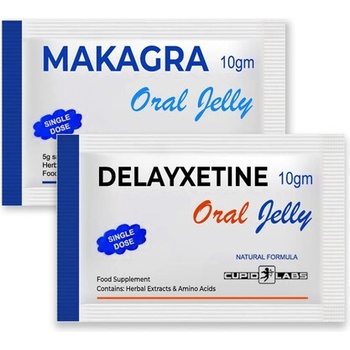 CUPID LABS Желе за мощна ерекция MAKAGRA Oral Jelly + Желе за забавяне на еякулацията Delayxetine