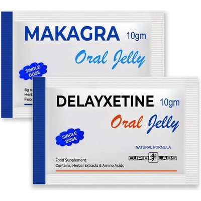 CUPID LABS Желе за мощна ерекция MAKAGRA Oral Jelly + Желе за забавяне на еякулацията Delayxetine