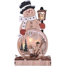 Vánoční osvětlení Solight dřevěný sněhulák 4x LED 2x AA