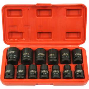 VERKE Комплект къси ударни вложки 1/2" 10-24mm 13бр 66324 (V39461)
