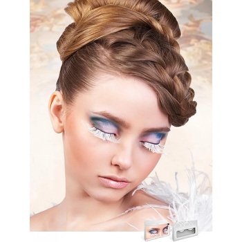 Image 1 of Бели мигли тип пера с черна очна линия