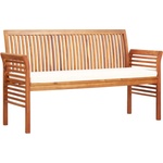 vidaXL 3-местна градинска пейка с възглавница, 150 см, акация масив (45968)