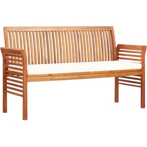 vidaXL 3-местна градинска пейка с възглавница, 150 см, акация масив (45968)