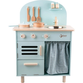 Classic World Детска дървена кухня Classic World - Ретро, синя (CW50571)