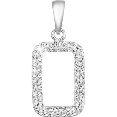 Pavona Stříbrný přívěsek s krystaly Swarovski bílý obdélník 74072.1