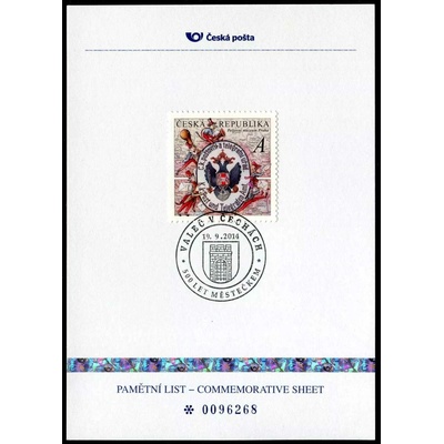Česká pošta (2014) PLZ 44 - Pamětní list - Valeč v Čechách - 500 let městečkem