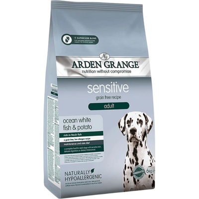 Arden Grange Grain Free Dog Adult Sensitive Oc.White Fish Potato 2 kg