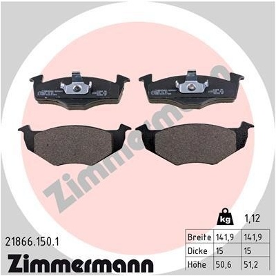 Sada brzdových platničiek kotúčovej brzdy ZIMMERMANN 21866.150.1