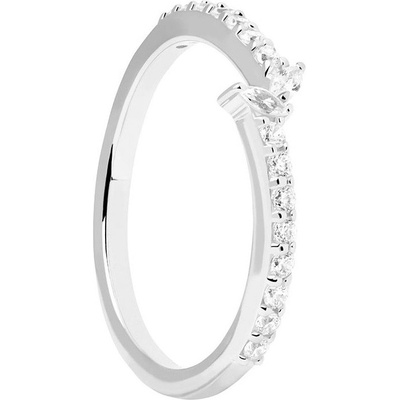 PDPaola stříbrný prsten s čirými zirkony NUVOLA Silver AN02 874