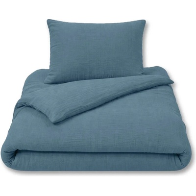 ESITO Luxusné detské mušelínové obliečky Denim blue 100 x 135 cm