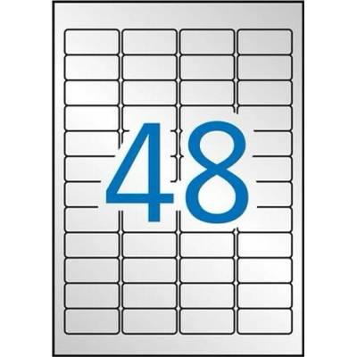 Etikety, 45,7x21,2 mm, polyester, odolné voči poveternostným podmienk, zaoblené rohy, APLI, striebor, 960 etiket/bal