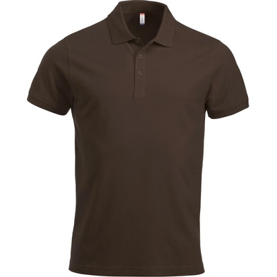 Clique polokošile Classic Lincoln S/S těžká bavlna krátký rukáv pánská COT678244at000-dark mocca