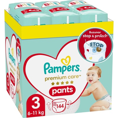 Pampers Бебешки пелени гащи Pampers Premium Care - Monthly pack, size 3, 144 броя (1100016353)