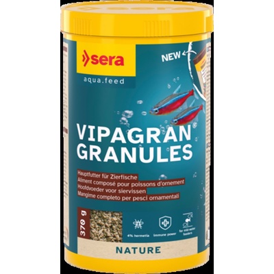Sera Vipagran Nature - Храна за рибки, подходяща е за рибки от средните водни слоеве като тетри, дребни видове цихлиди, барбуси и др. 1000 мл