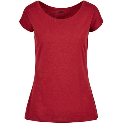 Build Your Brand Dámske tričko so širokým výstrihom BB013 Burgundy