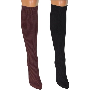 Комплект 2 чифта дамски 3/4 чорапи в кафяво и черно