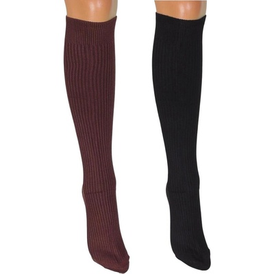 Комплект 2 чифта дамски 3/4 чорапи в кафяво и черно