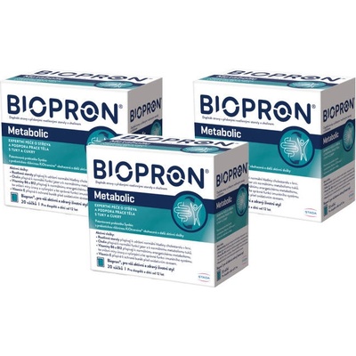 Biopron Metabolic probiotika a prebiotika pro podporu práce těla s tuky a cukry 3 x 20 sáčků