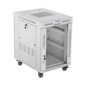 Image 1 of Lanberg Комуникационен шкаф, Lanberg rack cabinet 19" free-standing 15U/600x800 (flat pack) with glass door lcd grey v2 (FF01-6815-12SL)