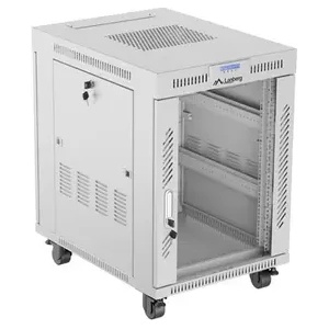 Lanberg Комуникационен шкаф, Lanberg rack cabinet 19" free-standing 15U/600x800 (flat pack) with glass door lcd grey v2 (FF01-6815-12SL) - xtreme