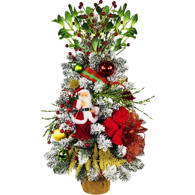 LAALU Ozdobený stromček SANTA 60 cm s LED OSVETLENÍM, 26 ks ozdôb a dekorácií