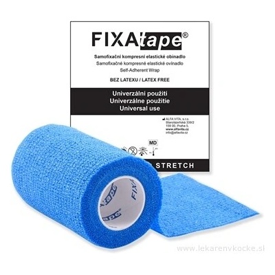 ALFA VITA, s.r.o. FIXAtape STRETCH samofixačné elastické kompresné ovínadlo bez latexu, modré, 7,5 cm × 4,5 m, 1 ks
