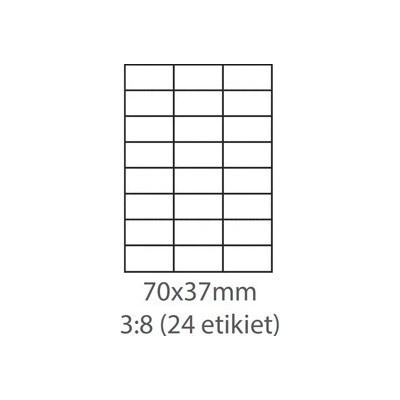 etikety Ecodata samolepiace 70x37 univerzálne biele 24ks/A4 (100 listov A4/bal.) ECO-07003700