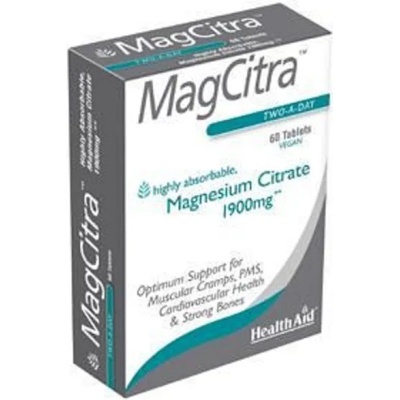 HEALTHAID Хранителна добавка магнезиев цитрат, Health Aid Mag Citra 1900mg 60tabs