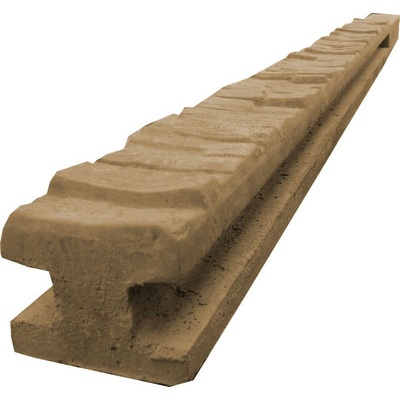 Betonový sloupek na plot 200 cm průběžný jednostranně vzorovaný - pískovec