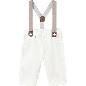 Mayoral Дълъг панталон от туил Mayoral - С тиранти, бял, 2-4 м (25-01561-091-2-4)