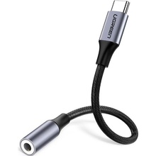 Ugreen AV142 adaptér 3,5mm jack / USB-C 10cm sivý 30632