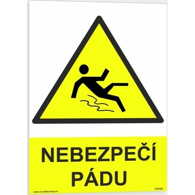 Traiva s.r.o Nebezpečí pádu Verze: Samolepka 148 x 210 mm (A5) tl. 0.1 mm - Kód: 08009