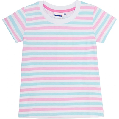 Winkiki kids Wear dívčí tričko Basic bílá pruhy