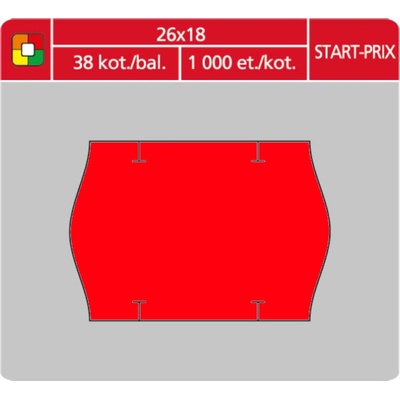 S&K Start-prix etikety cenové 26 x 18 mm červené