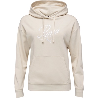 Puma Essentials Script Hoodie TR béžová biela