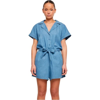 Urban classics Light Denim Resort short sleeve romper - Blue (Sky Blue Washed)