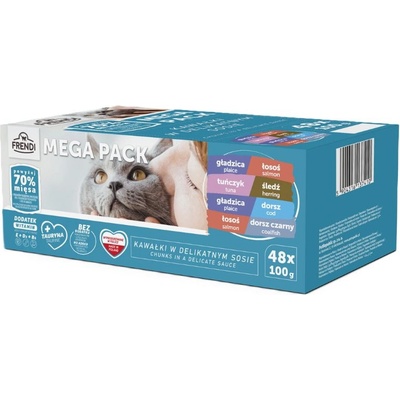 Frendi паучове с храна за котки, рибен вкус в сос, 48x100g