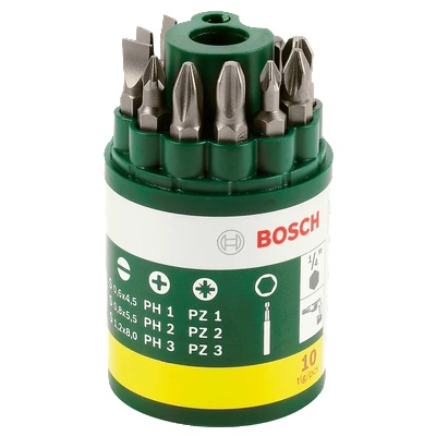 Bosch Битове, комплект 10 части (2607019454)