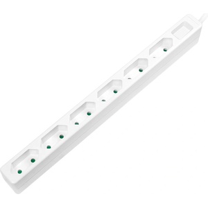 LogiLink разклонител с 6 гнезда, 6x CEE 7/3, тънък, 1, 5 м, бял