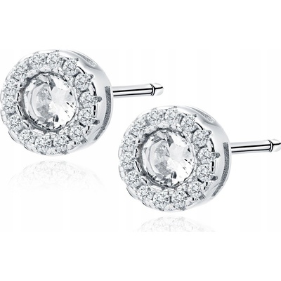 Lafira stříbrné náušnice Round Crystal Z1128W