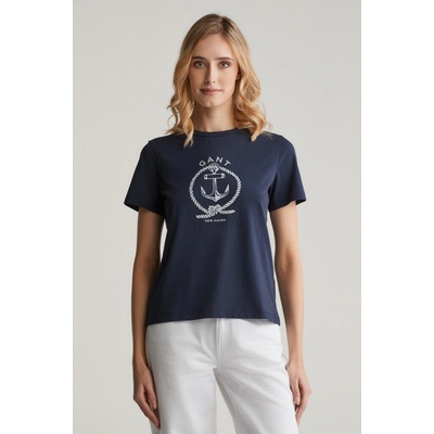 Gant REG GRAPHIC SS T-SHIRT EVENING BLUE