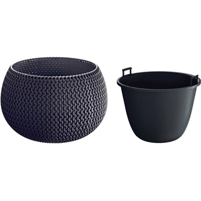 PROSPERPLAST Kvetináč s vkladom SPLOFY BOWL 29 cm antracit