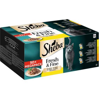 MultiSheba Fresh & Fine 50 x treska losos a tuniak v omáčke 50 g