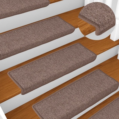 Nábytek XL Kobercové nášlapy na schody 15 ks 65x21x4 cm hnědé