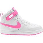 Nike Детски маратонки Nike Kid's Court Borough Mid 2 PSV Sneakers - White / Playful Pink - размер 32 (EU) (702-6313-0318)