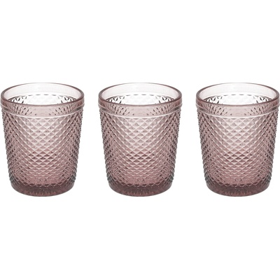 Tognana Комплект 3 стъклени чаши diamante, 300 мл, цикламени (n3585t65894a)