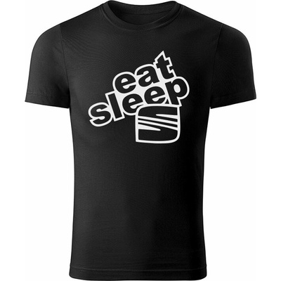 Tričko Eat Sleep Seat pánske oranžová biele