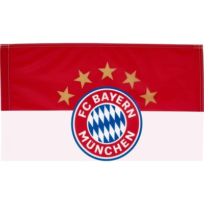 FC BAYERN MNICHOV Vlajka FC Bayern, Znak klubu a 5 hviezd, Červeno-biela, 150x100 cm